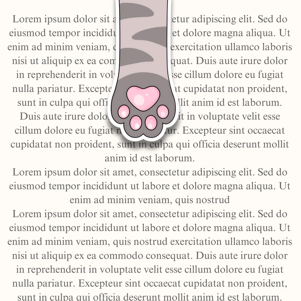 Gray Tabby Cat Paw