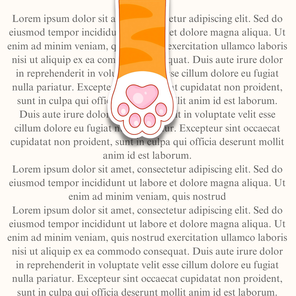 Orange Tabby Cat Paw