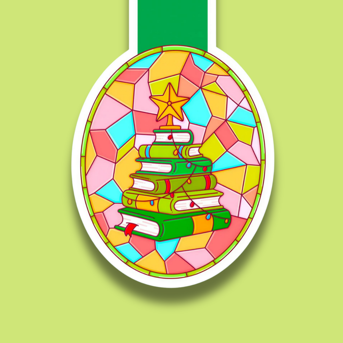 Stained Glass Book Tree
