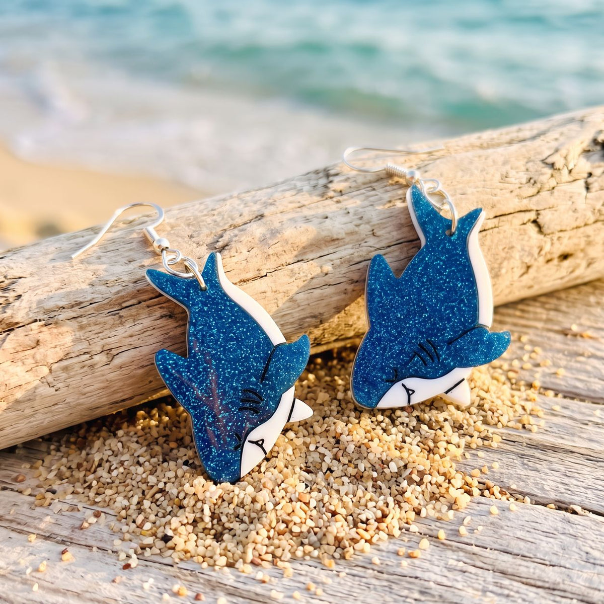 Blue Glitter Shark