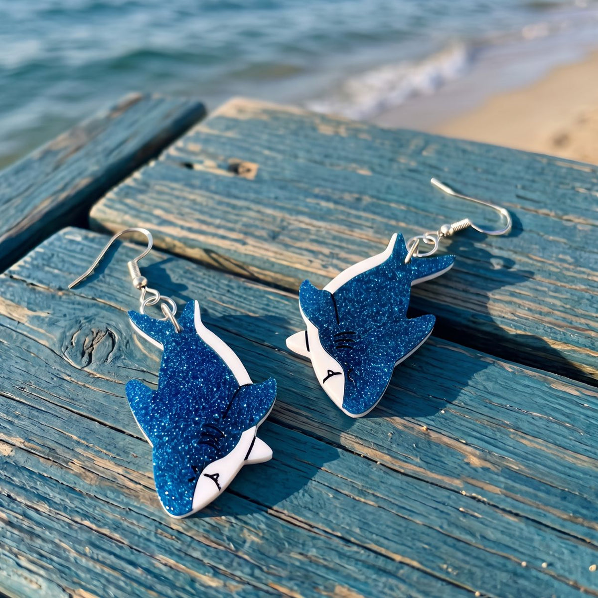 Blue Glitter Shark