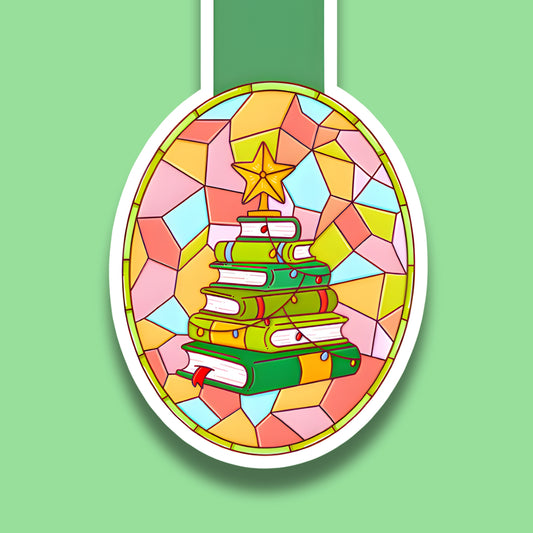 Stained Glass Book Tree