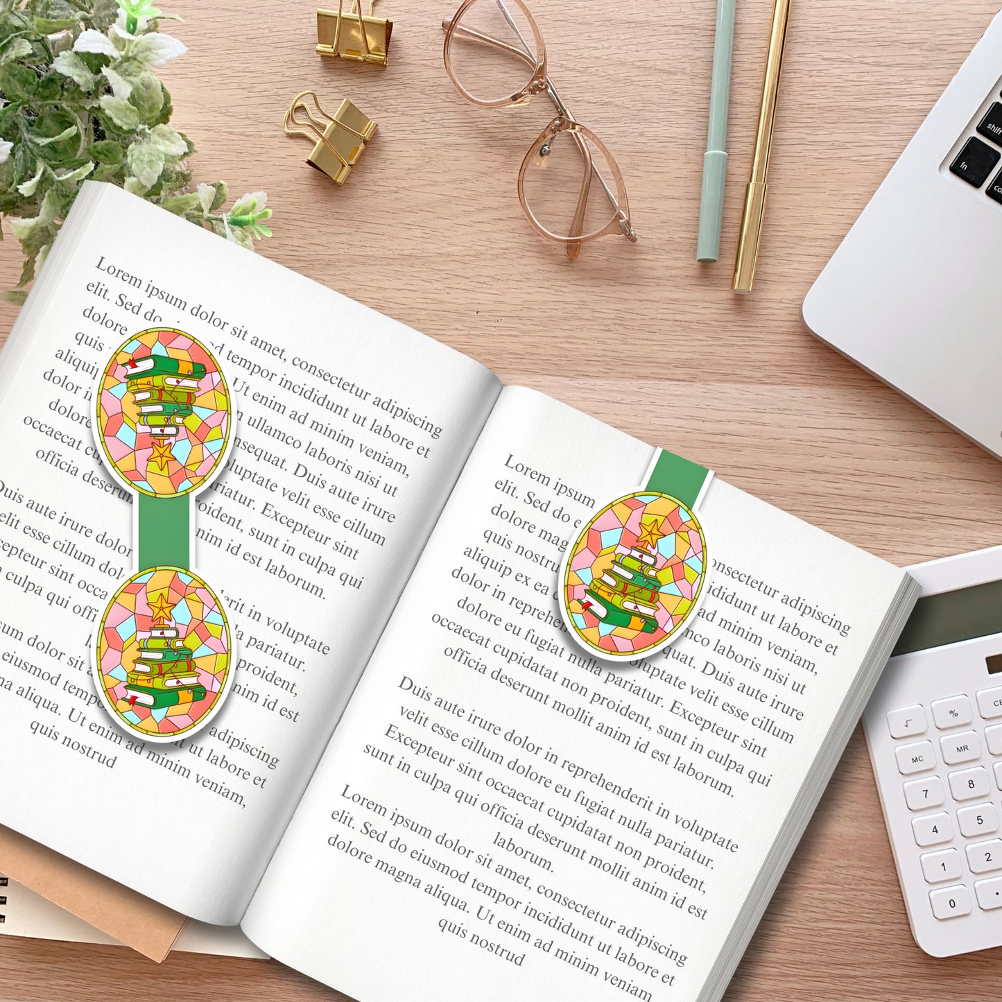 Stained Glass Book Tree