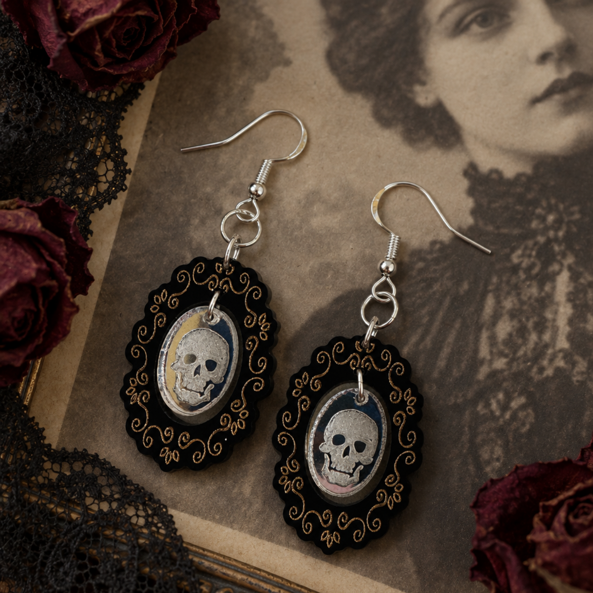 Victorian Gothic Skull Frame
